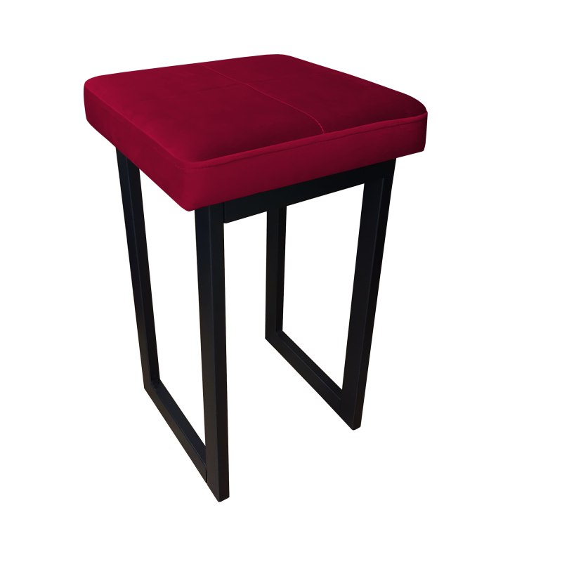 Taboret SOLID tkanina Welur stelaż metalowy STOŁEK LOFT