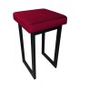 Taboret SOLID tkanina Welur stelaż metalowy STOŁEK LOFT