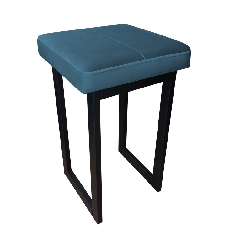 Taboret SOLID tkanina Welur stelaż metalowy STOŁEK LOFT