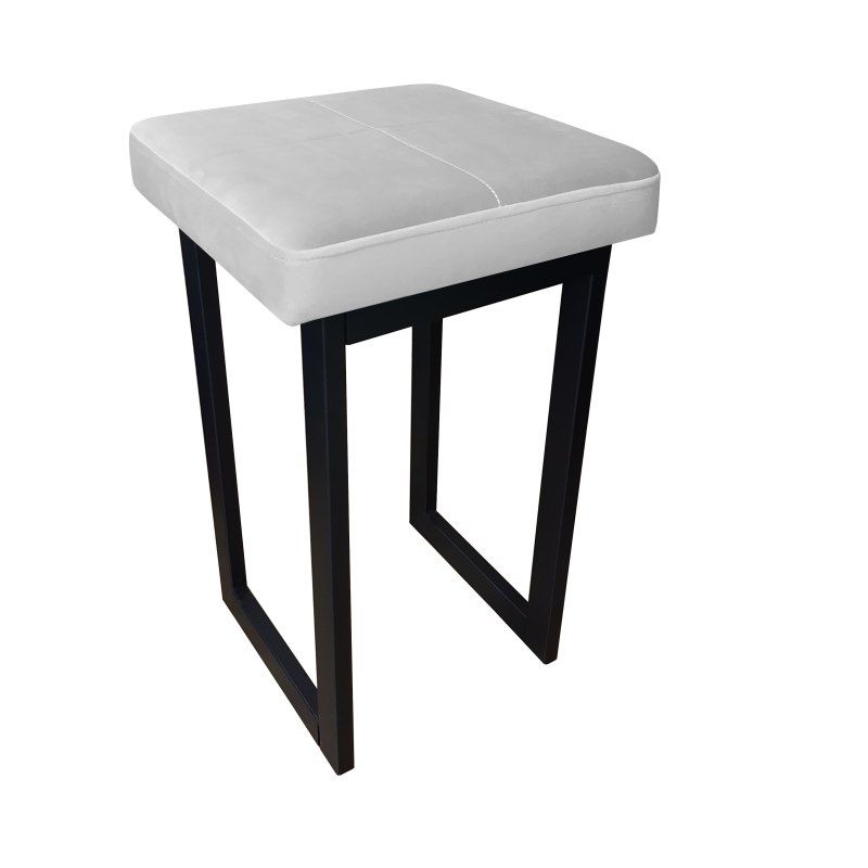 Taboret SOLID tkanina Welur stelaż metalowy STOŁEK LOFT