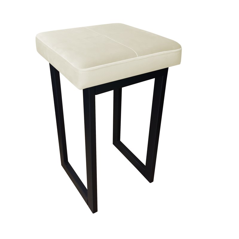 Taboret SOLID tkanina Welur stelaż metalowy STOŁEK LOFT