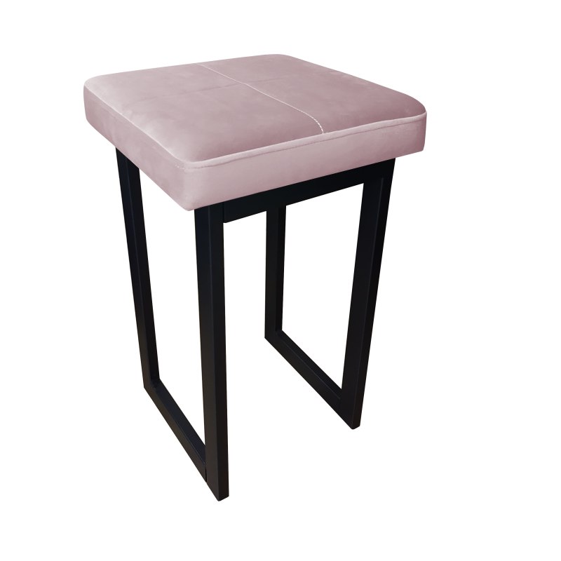 Taboret SOLID tkanina Welur stelaż metalowy STOŁEK LOFT