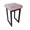 Taboret SOLID tkanina Welur stelaż metalowy STOŁEK LOFT
