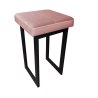 Taboret SOLID tkanina Welur stelaż metalowy STOŁEK LOFT