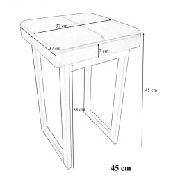 Taboret SOLID tkanina Welur stelaż metalowy STOŁEK LOFT