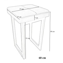Taboret SOLID tkanina Welur stelaż metalowy STOŁEK LOFT