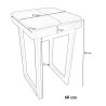 Taboret SOLID tkanina Welur stelaż metalowy STOŁEK LOFT