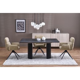 BOLERO stół rozkładany 160-250x90x78 cm dąb naturalny/czarny