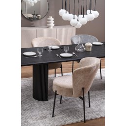 BOLERO stół rozkładany 160-250x90x78 cm dąb naturalny/czarny