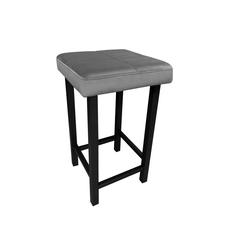 Taboret KLASYK tkanina Welur stelaż metalowy