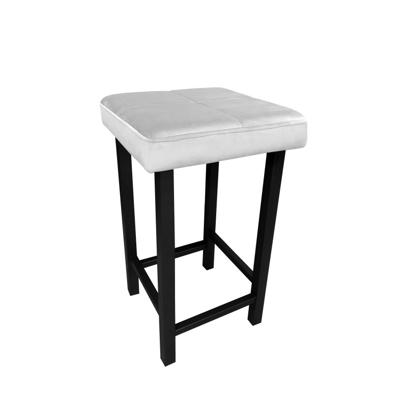 Taboret KLASYK tkanina Welur stelaż metalowy