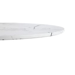 Stół DENVER fi 80 cm – biały marmur, biały stelaż
