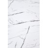 Stół DENVER fi 80 cm – biały marmur, biały stelaż