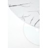Stół DENVER fi 80 cm – biały marmur, biały stelaż