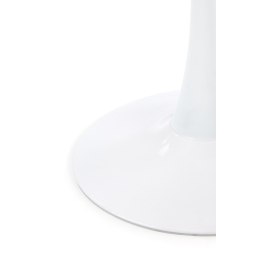 Stół DENVER fi 80 cm – biały marmur, biały stelaż