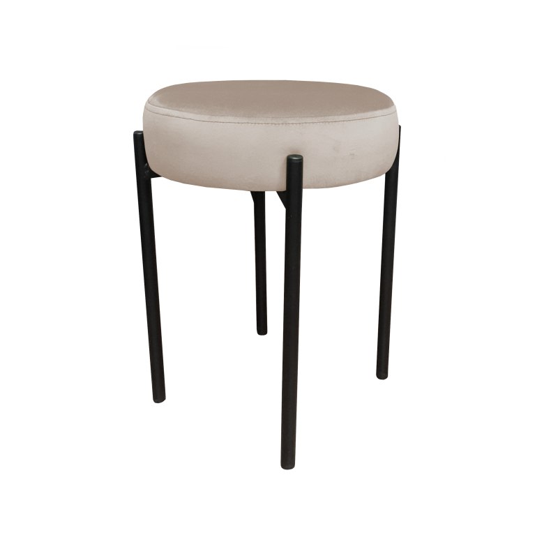 Taboret DIOR stelaż metalowy tkanina Welur