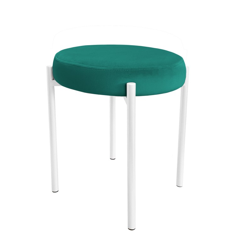 Taboret DIOR stelaż metalowy tkanina Welur