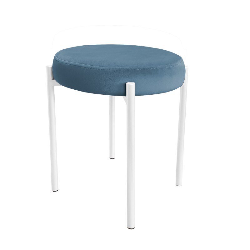 Taboret DIOR stelaż metalowy tkanina Welur