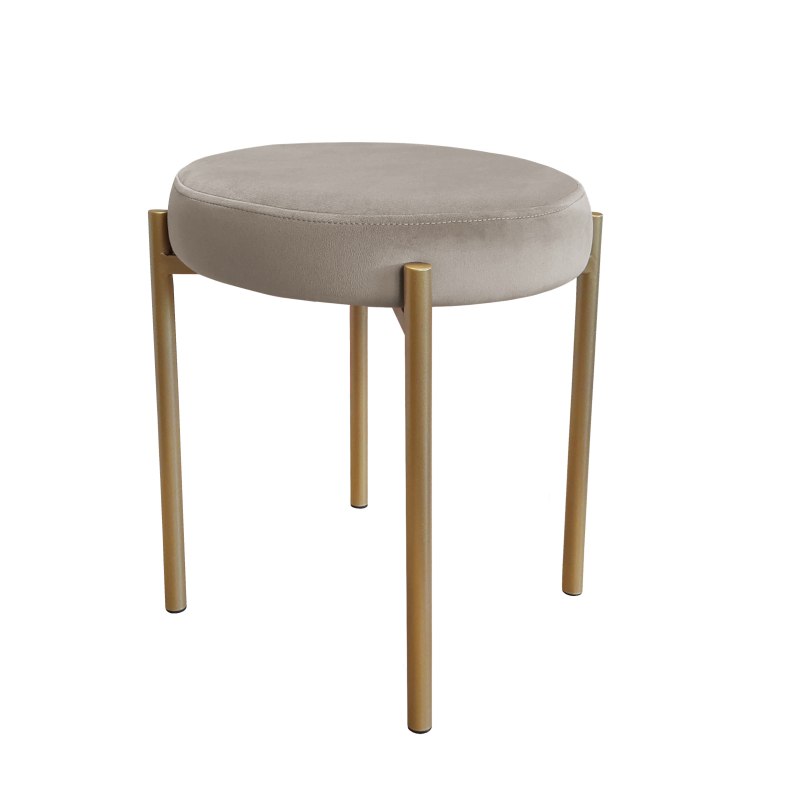 Taboret DIOR stelaż metalowy tkanina Welur