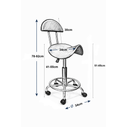 Taboret fryzjerski C-9355 czarny, regulowany, eco-skóra