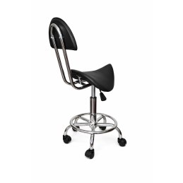 Taboret fryzjerski C-9355 czarny, regulowany, eco-skóra