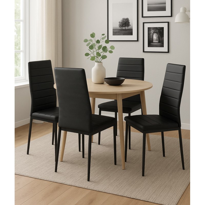 Krzesło Faro – nowoczesne, ergonomiczne, z ekoskóry, metalowe nogi