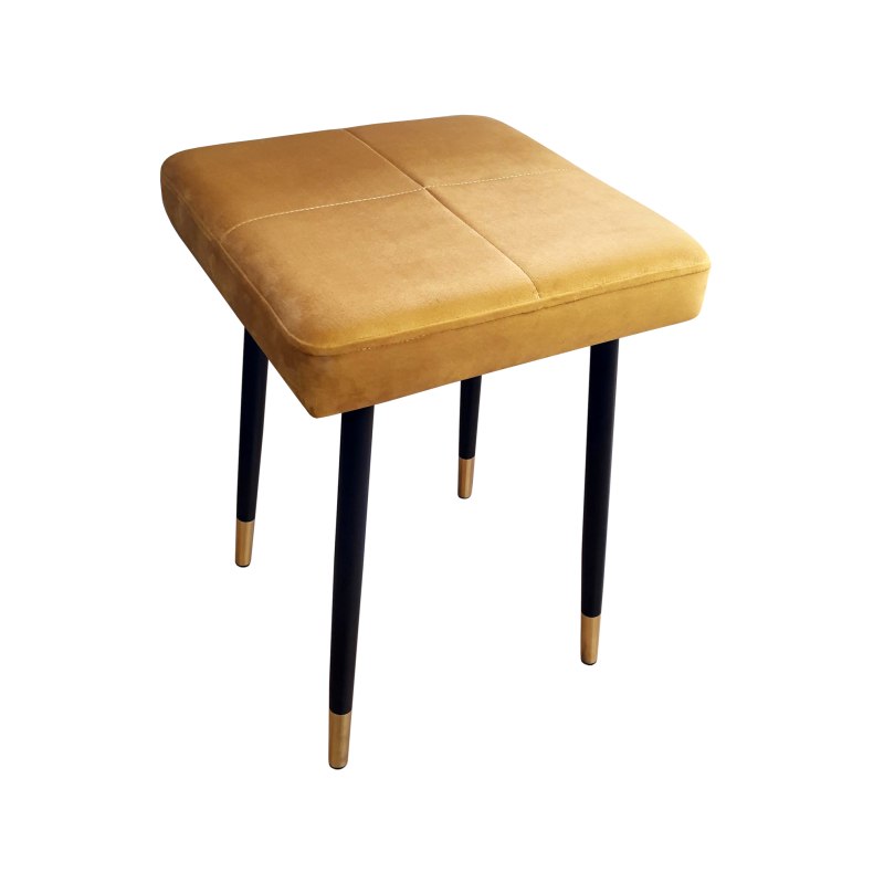 Taboret MAX tkanina Welur stelaż metalowy STOŁEK LOFT