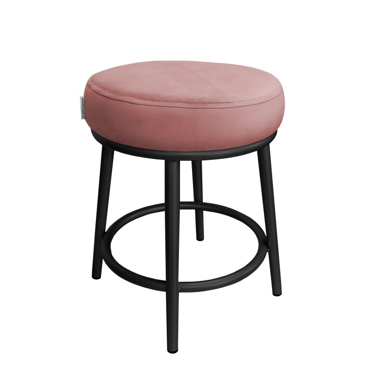 Taboret Ben tkanina Welur stelaż metalowy STOŁEK LOFT