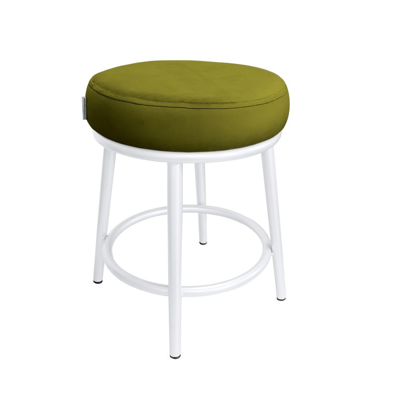 Taboret Ben tkanina Welur stelaż metalowy STOŁEK LOFT