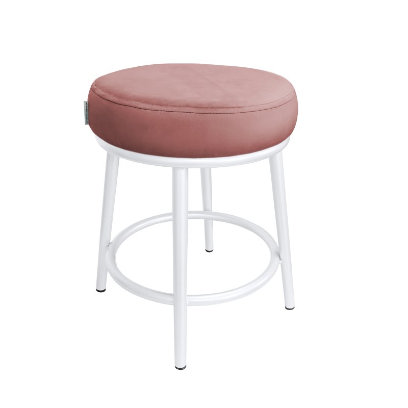 Taboret Ben tkanina Welur stelaż metalowy STOŁEK LOFT