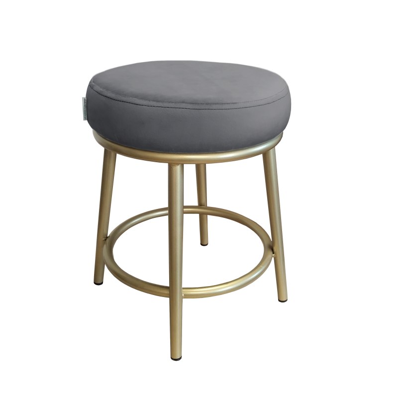 Taboret Ben tkanina Welur stelaż metalowy STOŁEK LOFT