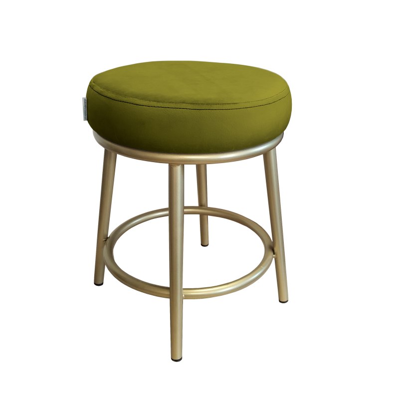 Taboret Ben tkanina Welur stelaż metalowy STOŁEK LOFT