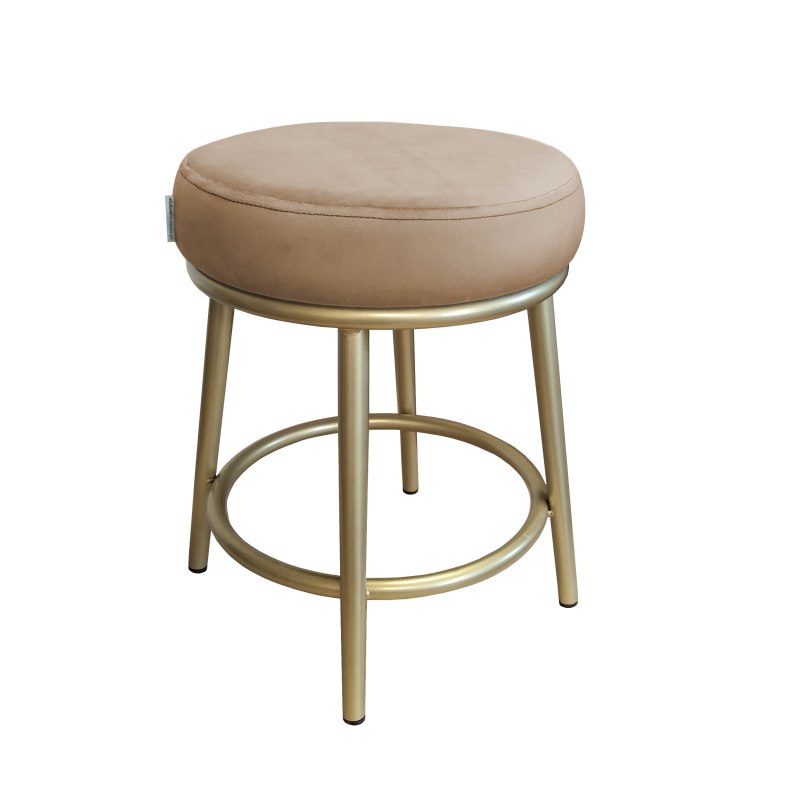 Taboret Ben tkanina Welur stelaż metalowy STOŁEK LOFT