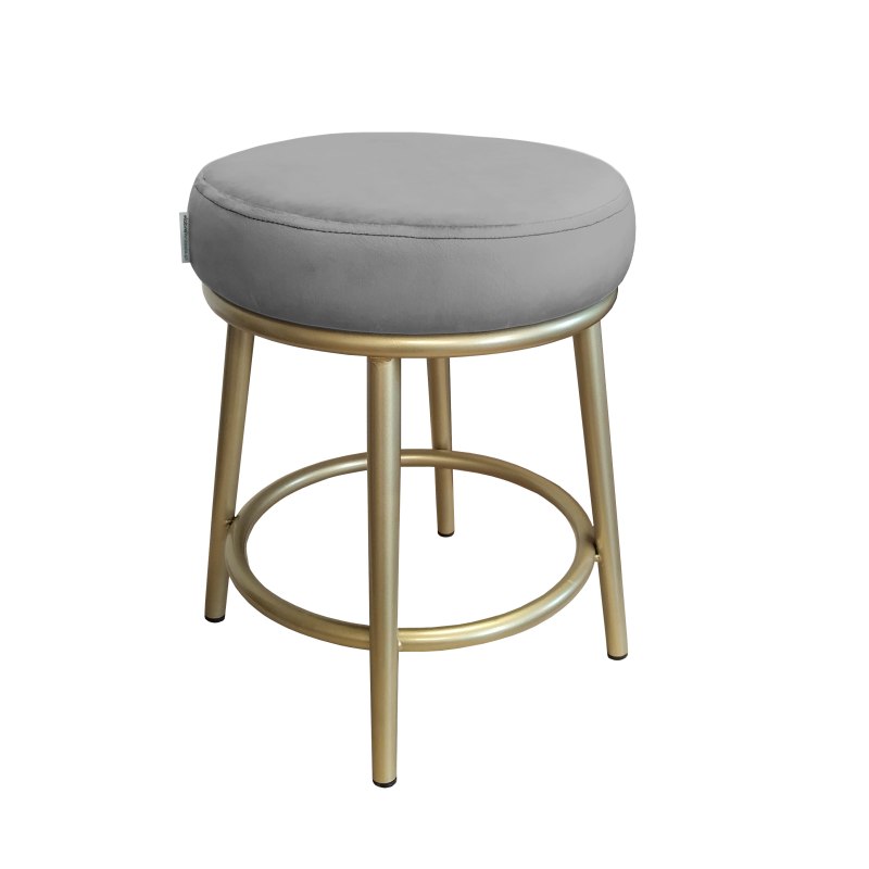 Taboret Ben tkanina Welur stelaż metalowy STOŁEK LOFT