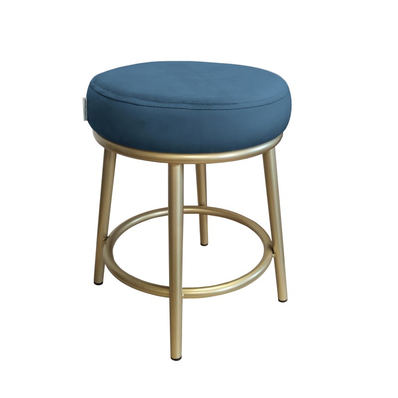 Taboret Ben tkanina Welur stelaż metalowy STOŁEK LOFT