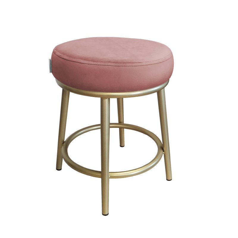Taboret Ben tkanina Welur stelaż metalowy STOŁEK LOFT