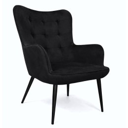 Fotel wypoczynkowy RELAX uszak z podnóżkiem – czarny