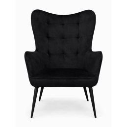 Fotel wypoczynkowy RELAX uszak z podnóżkiem – czarny