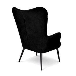 Fotel wypoczynkowy RELAX uszak z podnóżkiem – czarny