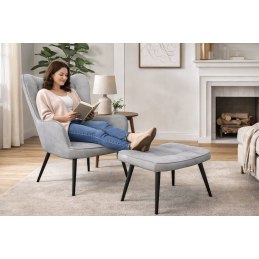 Fotel wypoczynkowy RELAX uszak z podnóżkiem do salonu