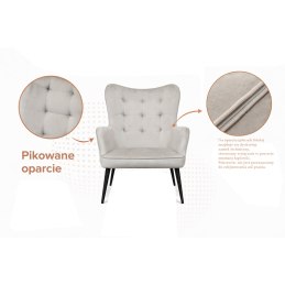 Fotel wypoczynkowy RELAX uszak z podnóżkiem – beżowy