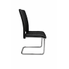 Krzesło Lotus na płozach chromowanych czarna eco skóra – nowoczesne, wygodne