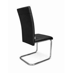 Krzesło Lotus na płozach chromowanych czarna eco skóra – nowoczesne, wygodne