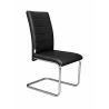 Zestaw 4 krzeseł Lotus na płozach chromowanych czarna eco skóra – nowoczesne, wygodne