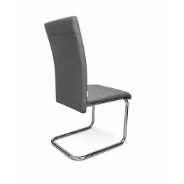 Zestaw 4 krzeseł Lotus na płozach chromowanych szara eco skóra – nowoczesne, wygodne