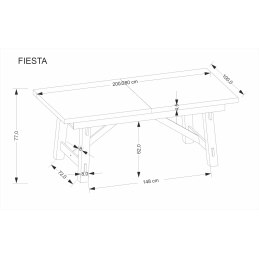FIESTA stół rozkładany