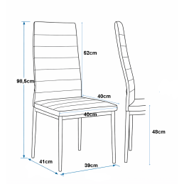 Krzesło Faro – nowoczesne, ergonomiczne, z ekoskóry, metalowe nogi