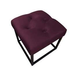 Pufa CHESTERFIELD tkanina Welur loft ławka podnóżek metal