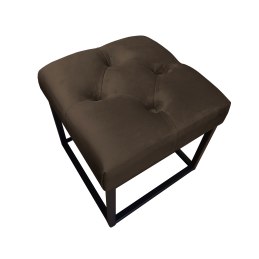 Pufa CHESTERFIELD tkanina Welur loft ławka podnóżek metal