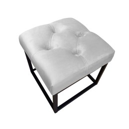 Pufa CHESTERFIELD tkanina Welur loft ławka podnóżek metal
